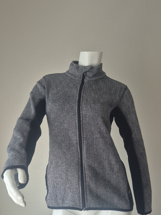 Marc New York Andrew Marc Jackets & Blazers - Gray Herringbone Zip Utility Jacket with Black Panels